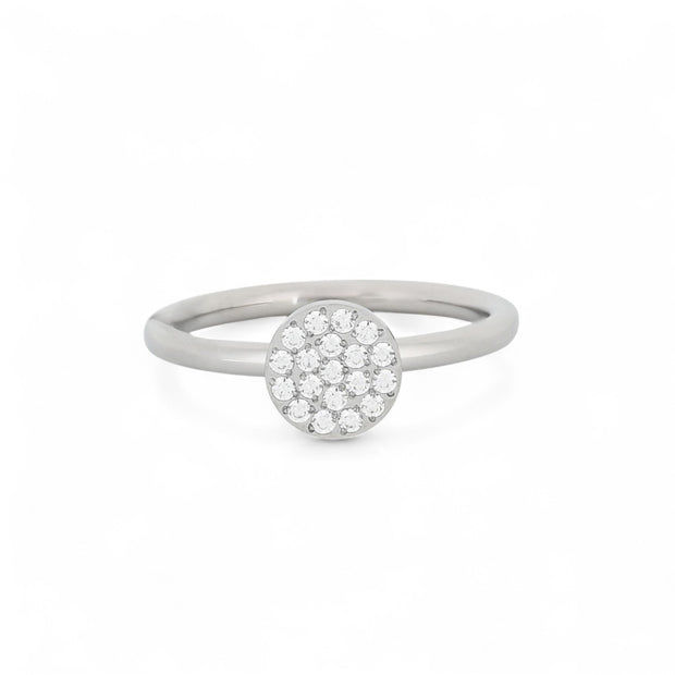 Bague alba ronde fine en acier avec zircons JZ6115_1