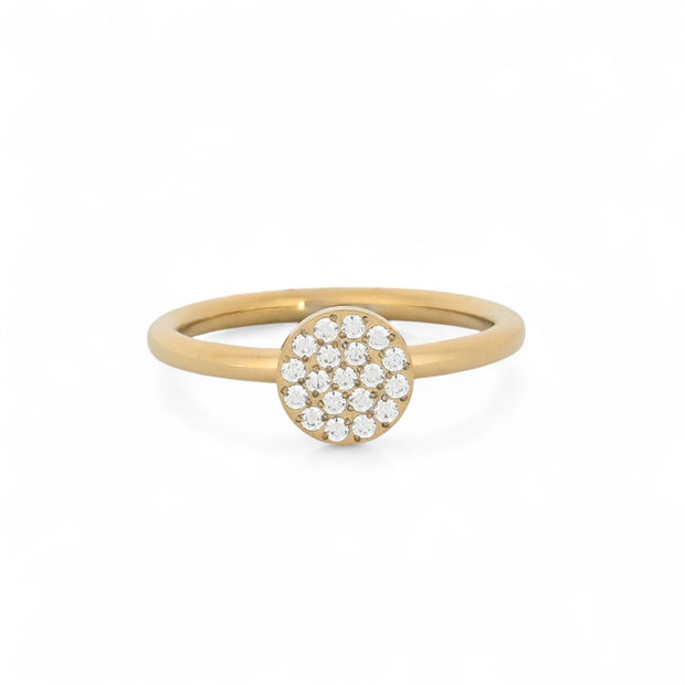 Bague alba ronde fine en acier avec zircons JZ6115_1