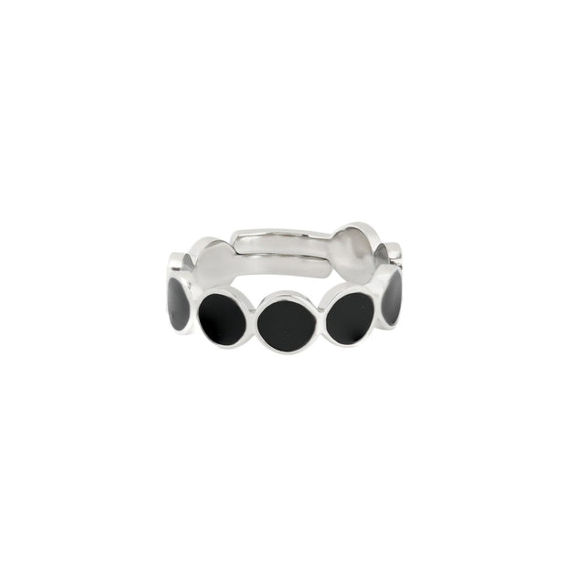 Bague alba réglable acier rond noir JZF33