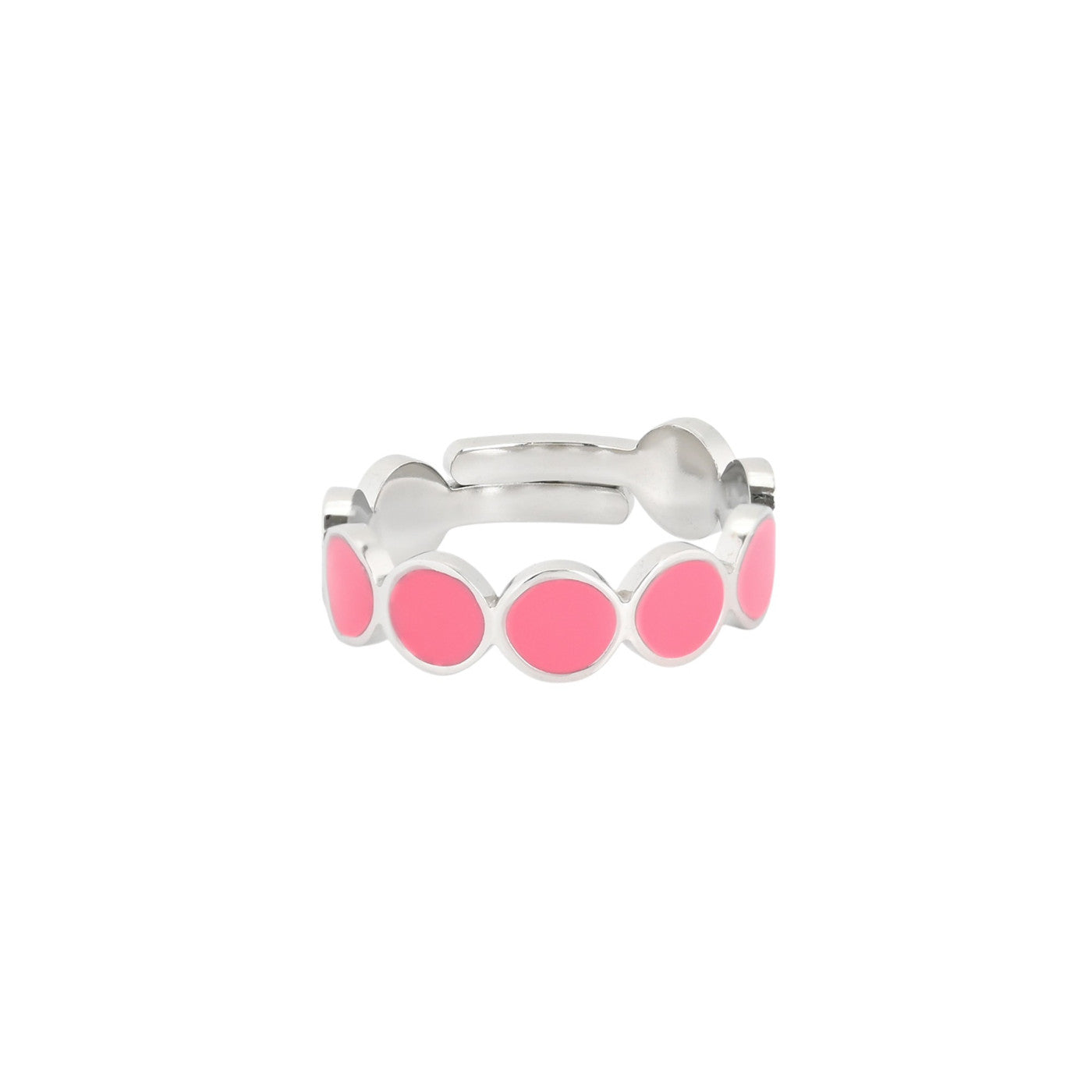 Bague alba réglable acier rond rose JZF3303