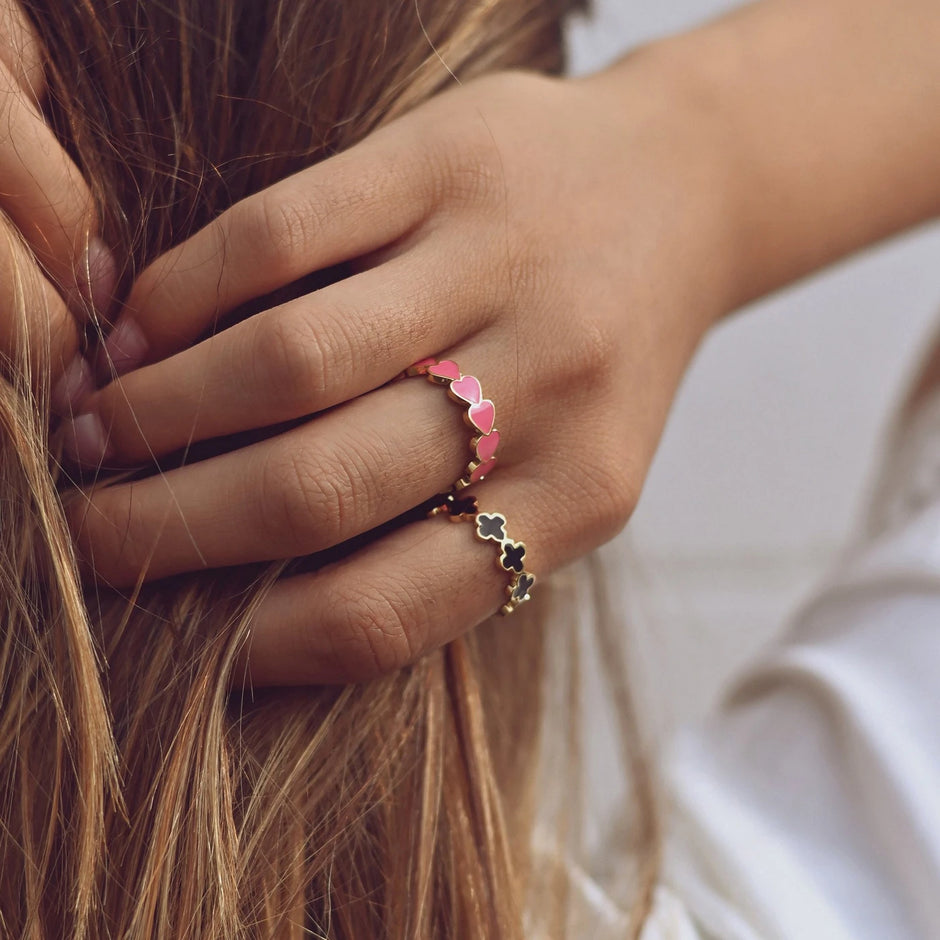 Bague alba réglable acier cœurs JZF35