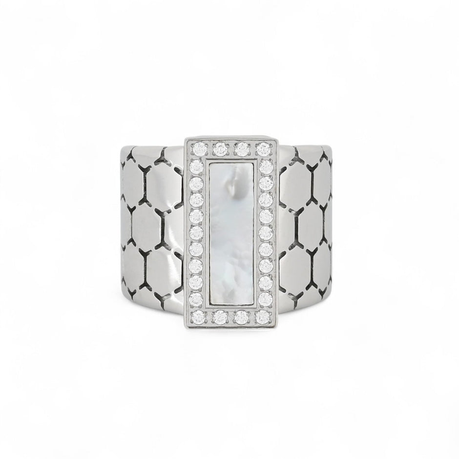 Bague Esmée acier épais