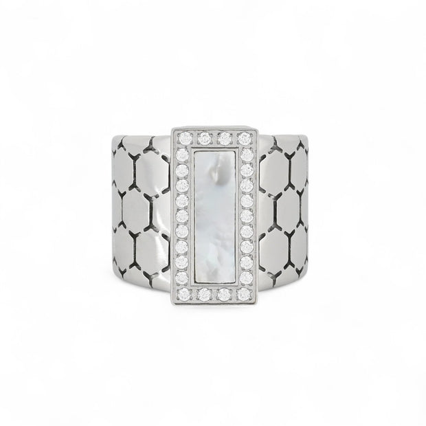 Bague Esmée acier épais