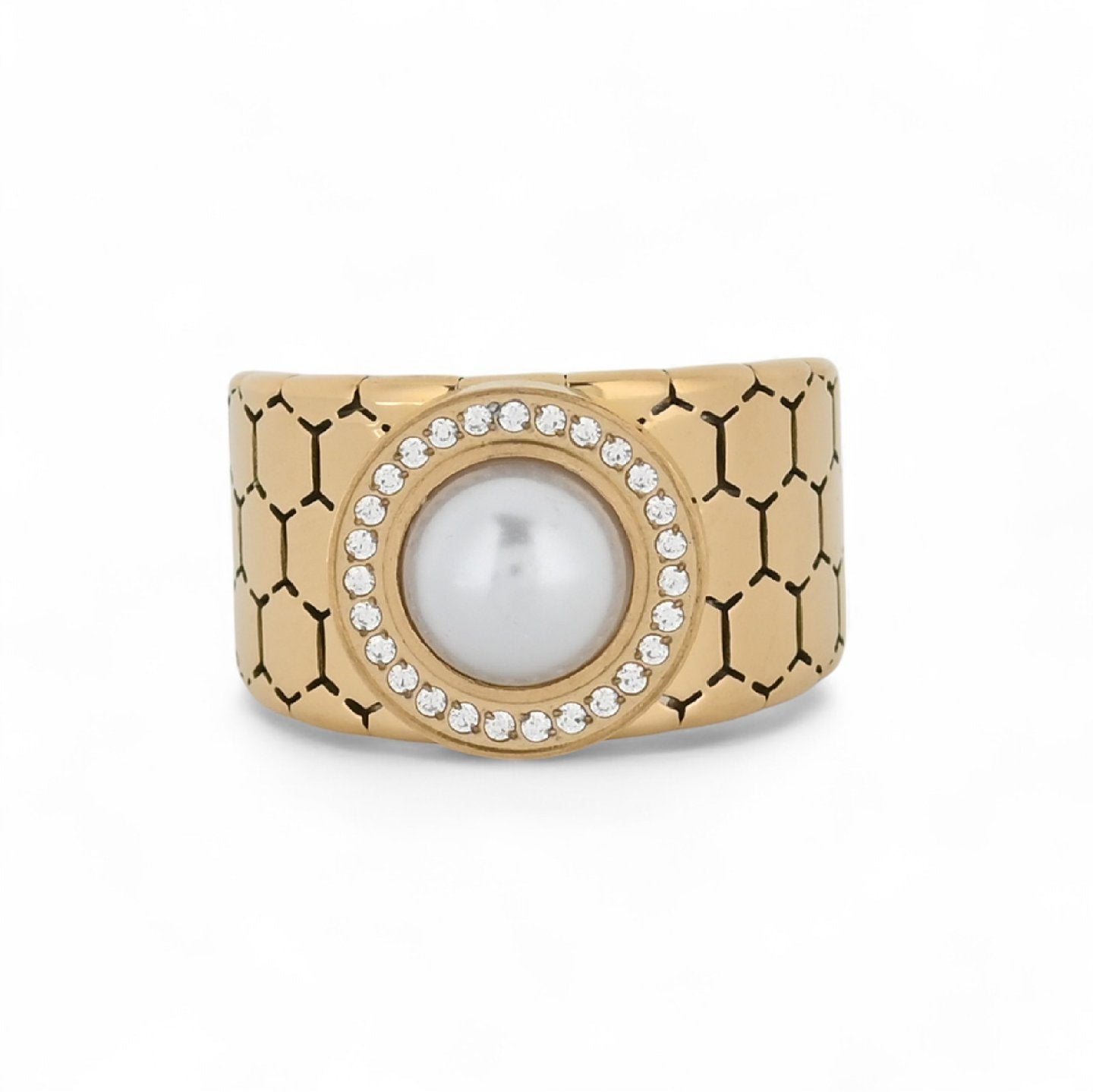 Bague Esmée acier avec perle