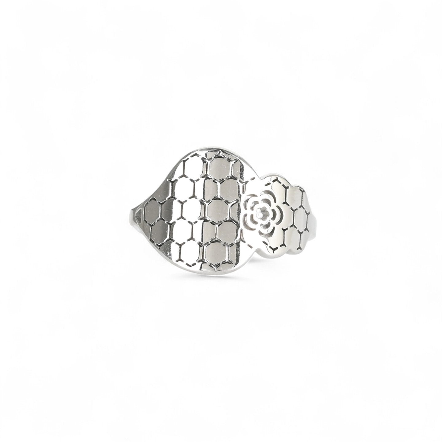 Bague Aria acier coração de viana texture