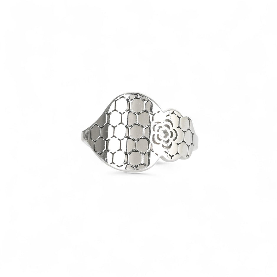 Bague Aria acier coração de viana texture