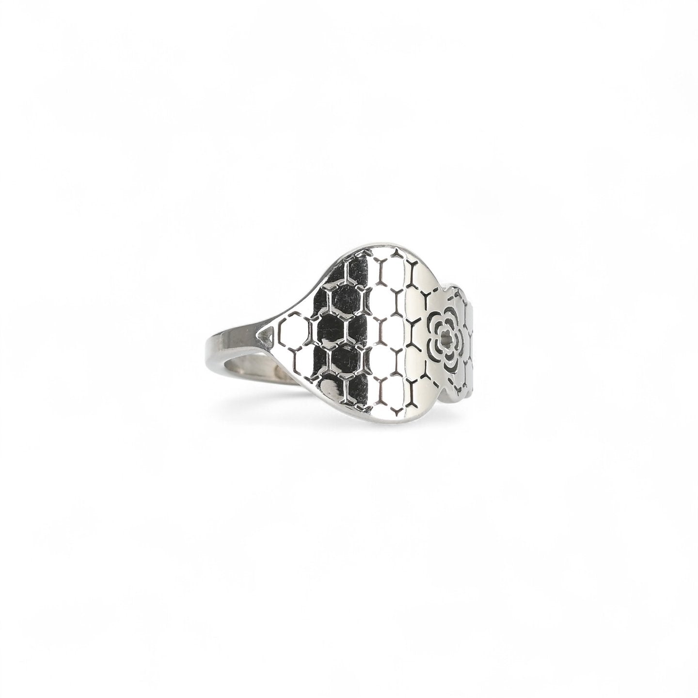 Bague Aria acier coração de viana texture