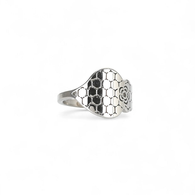 Bague Aria acier coração de viana texture