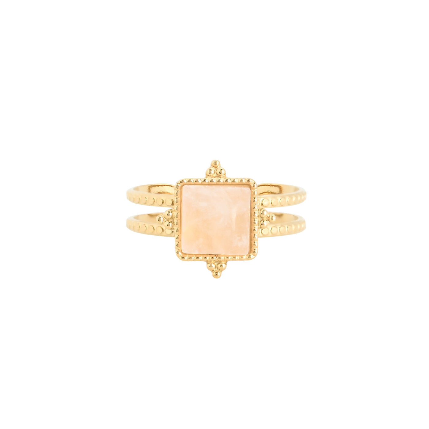 Bague alba réglable acier irrégulier pierre JZF70