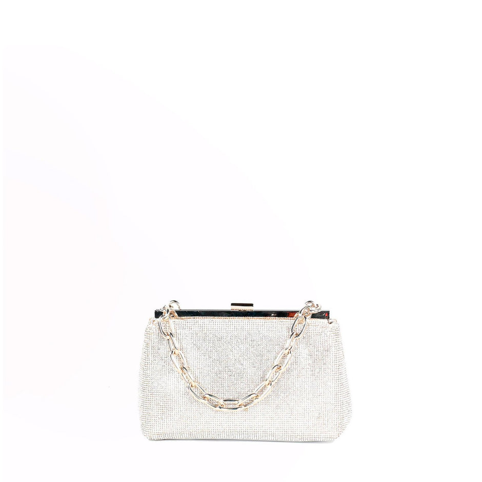 Pochette argent avec chaîne