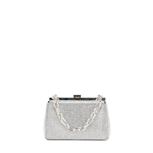 Pochette argent avec chaîne