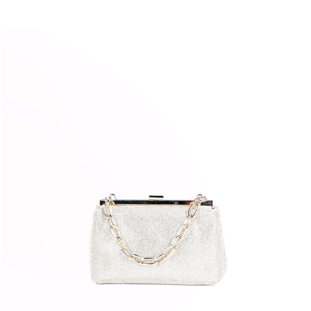 Pochette argent avec chaîne