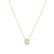 Collier en acier pierre transparent soleil