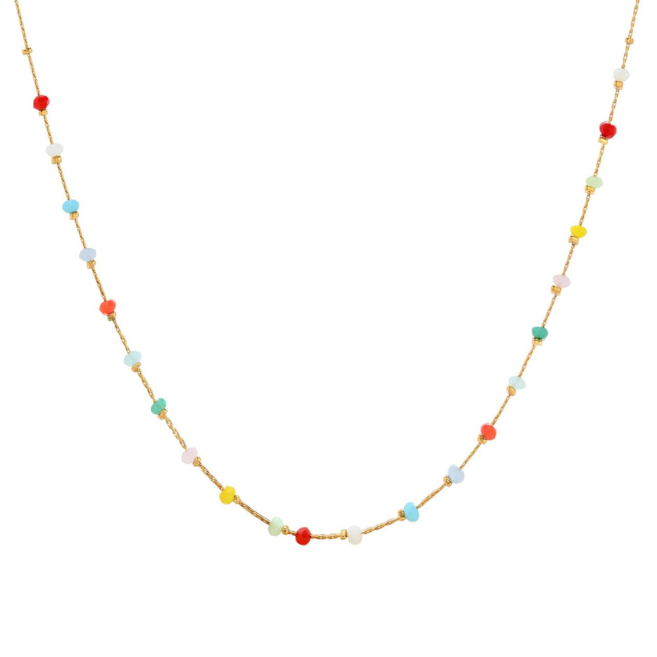 Collier en acier des pierres coloré