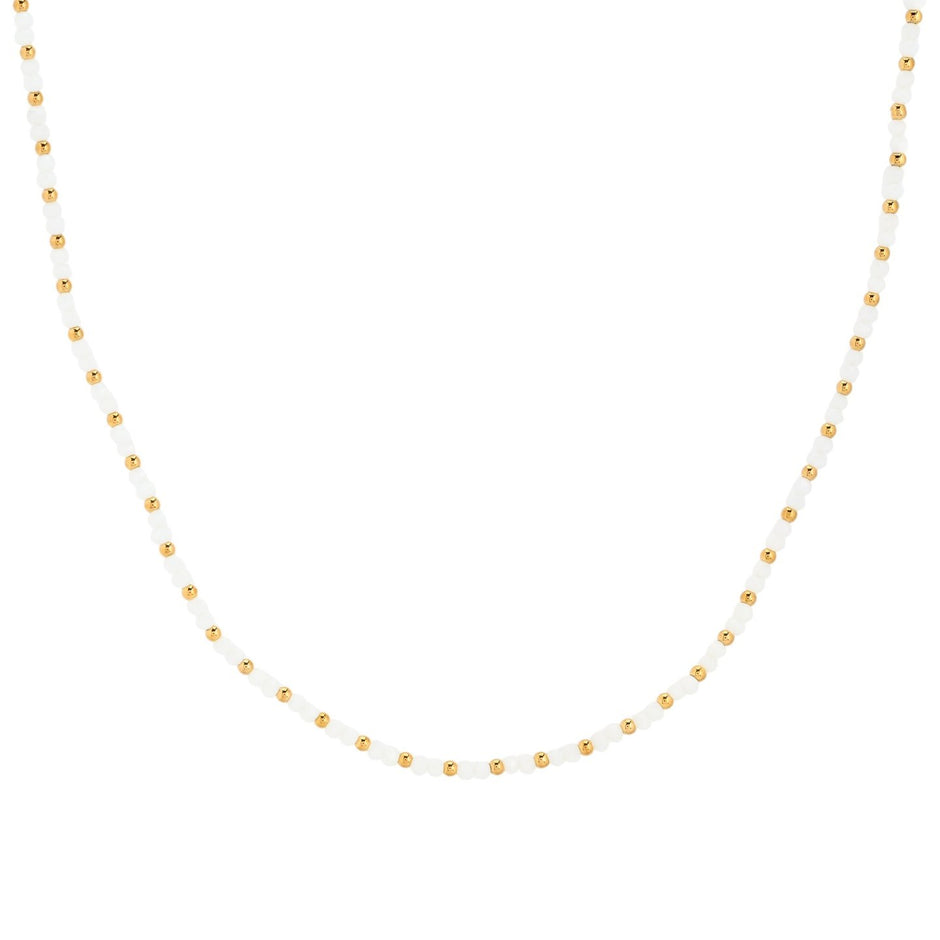 Collier acier avec pierre de couleur
