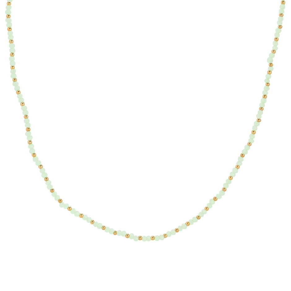 Collier acier avec pierre de couleur