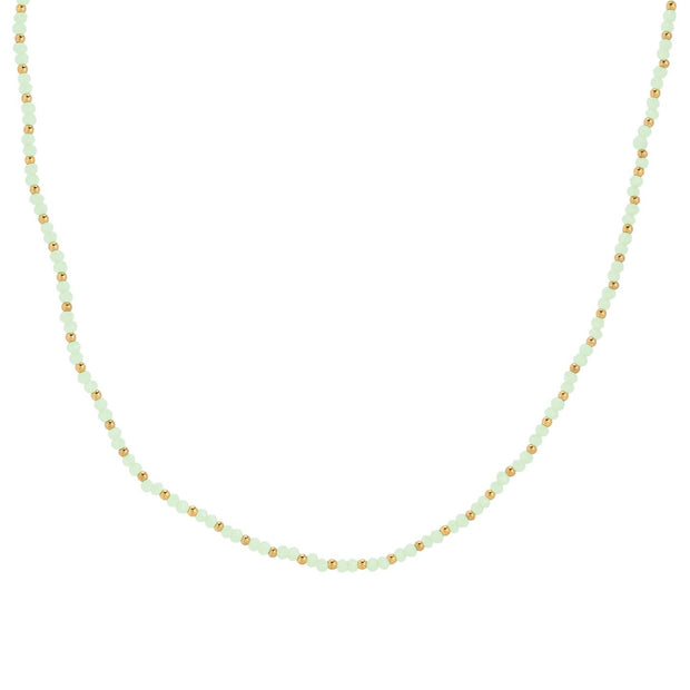 Collier acier avec pierre de couleur