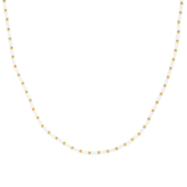Collier acier avec pierre de couleur