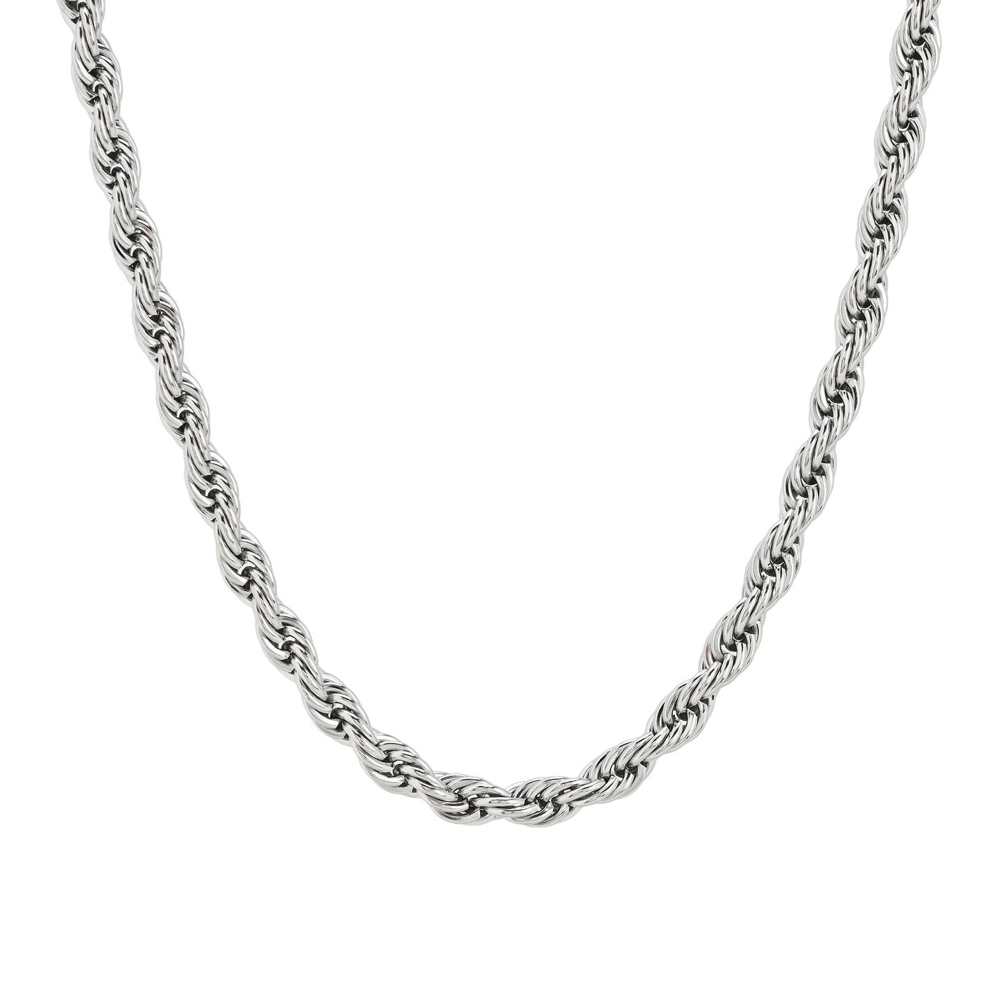 Collier acier tricoté tressé mince