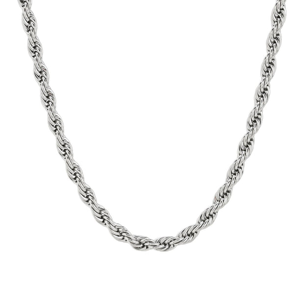 Collier acier tricoté tressé mince
