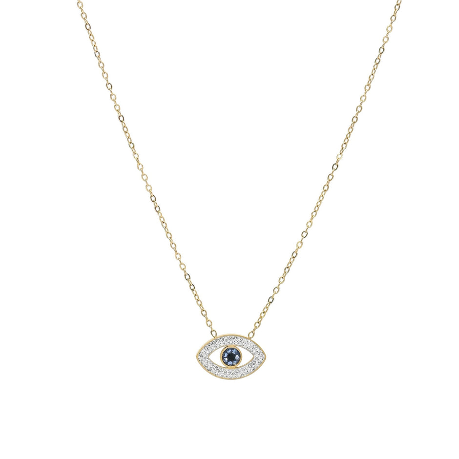 Collier court avec des yeux bleus