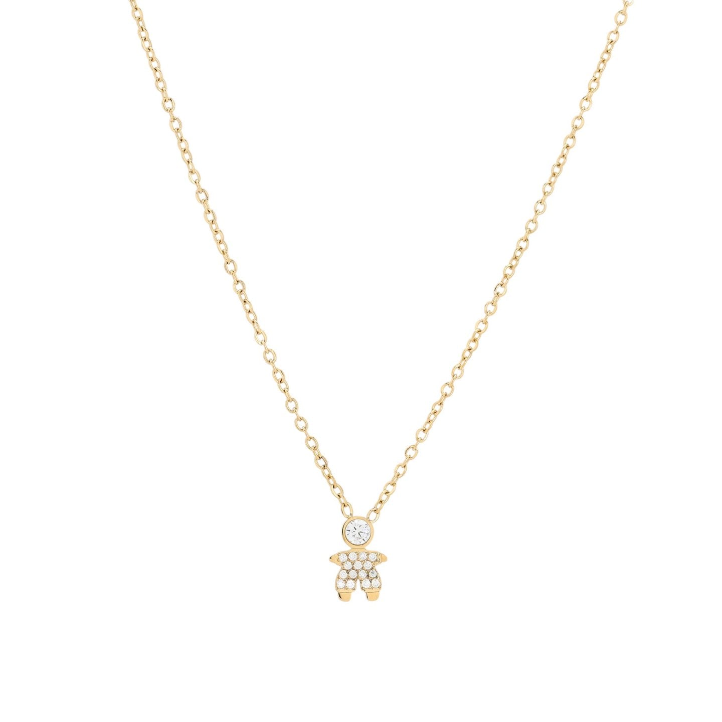 Collier acier et zircones garçon