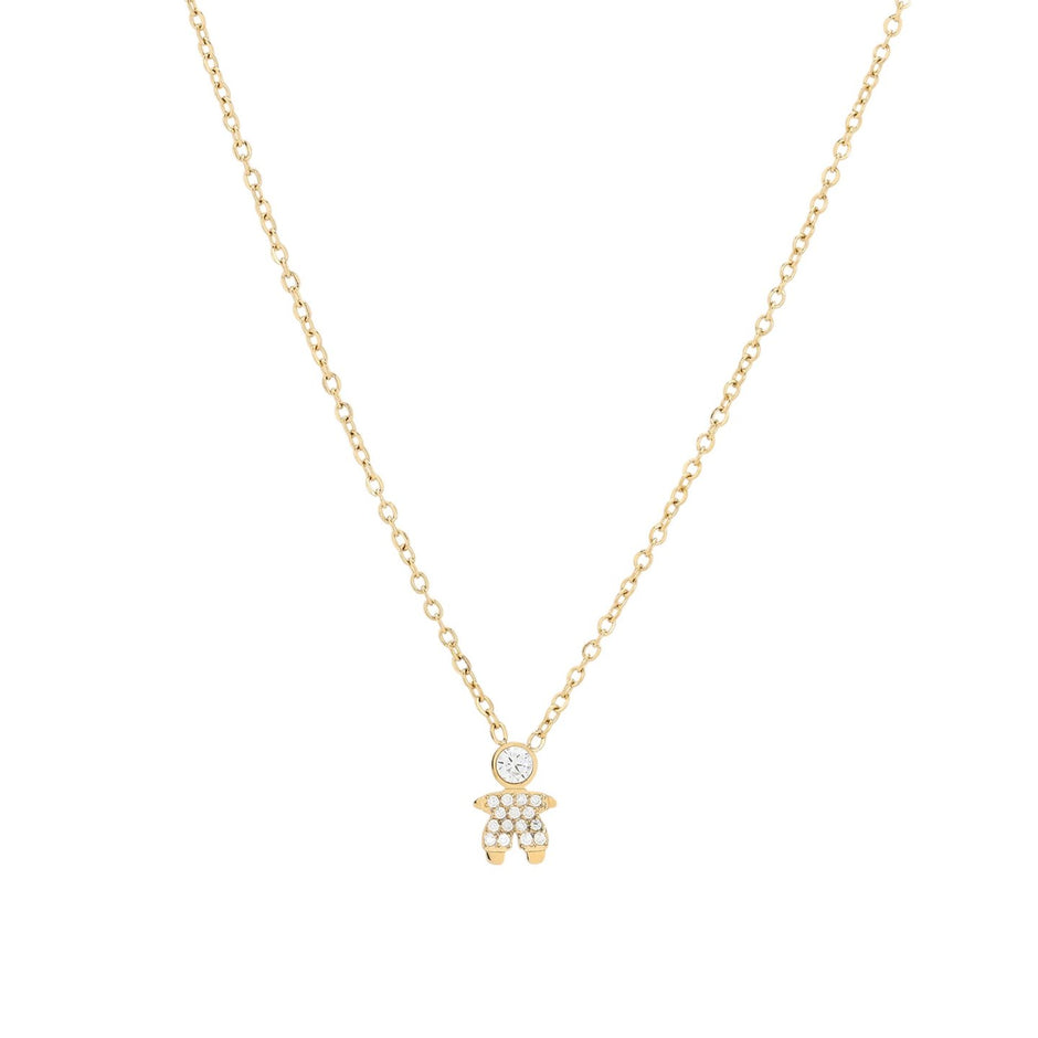 Collier acier et zircones garçon