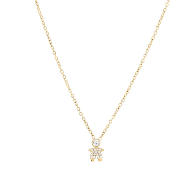 Collier acier et zircones garçon