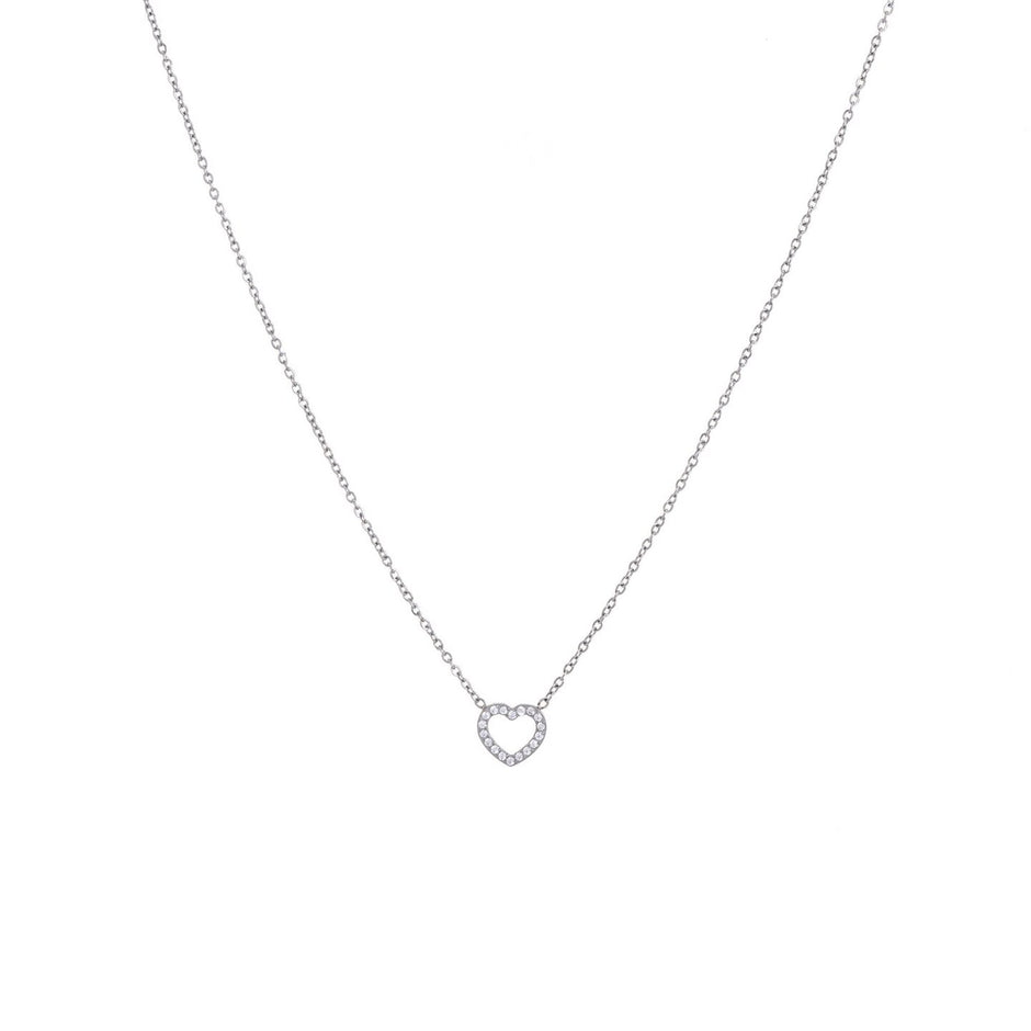 Collier en acier avec zircones