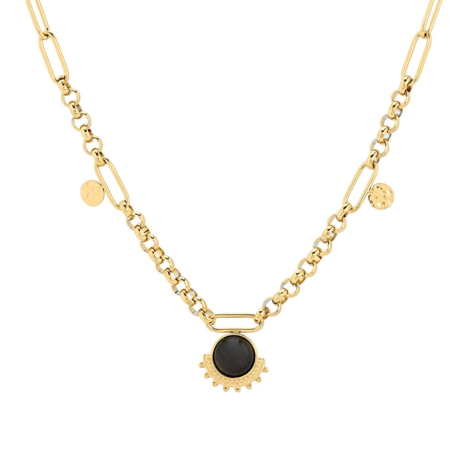 Collier en acier chaîne et cercle