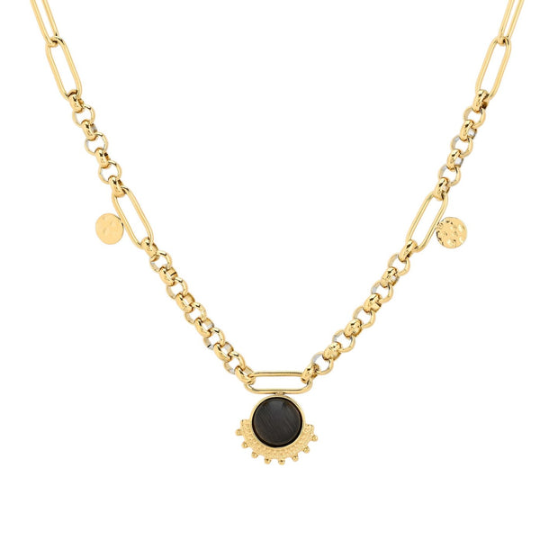 Collier en acier chaîne et cercle