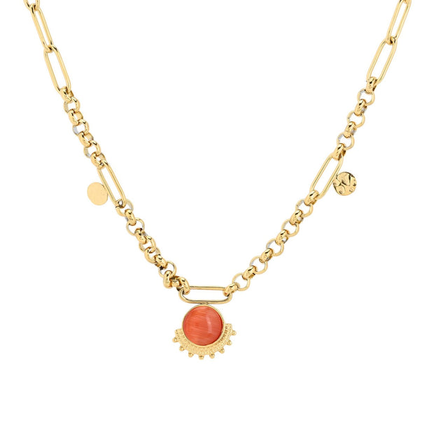 Collier en acier chaîne et cercle