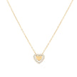 Collier acier coeur avec brillants