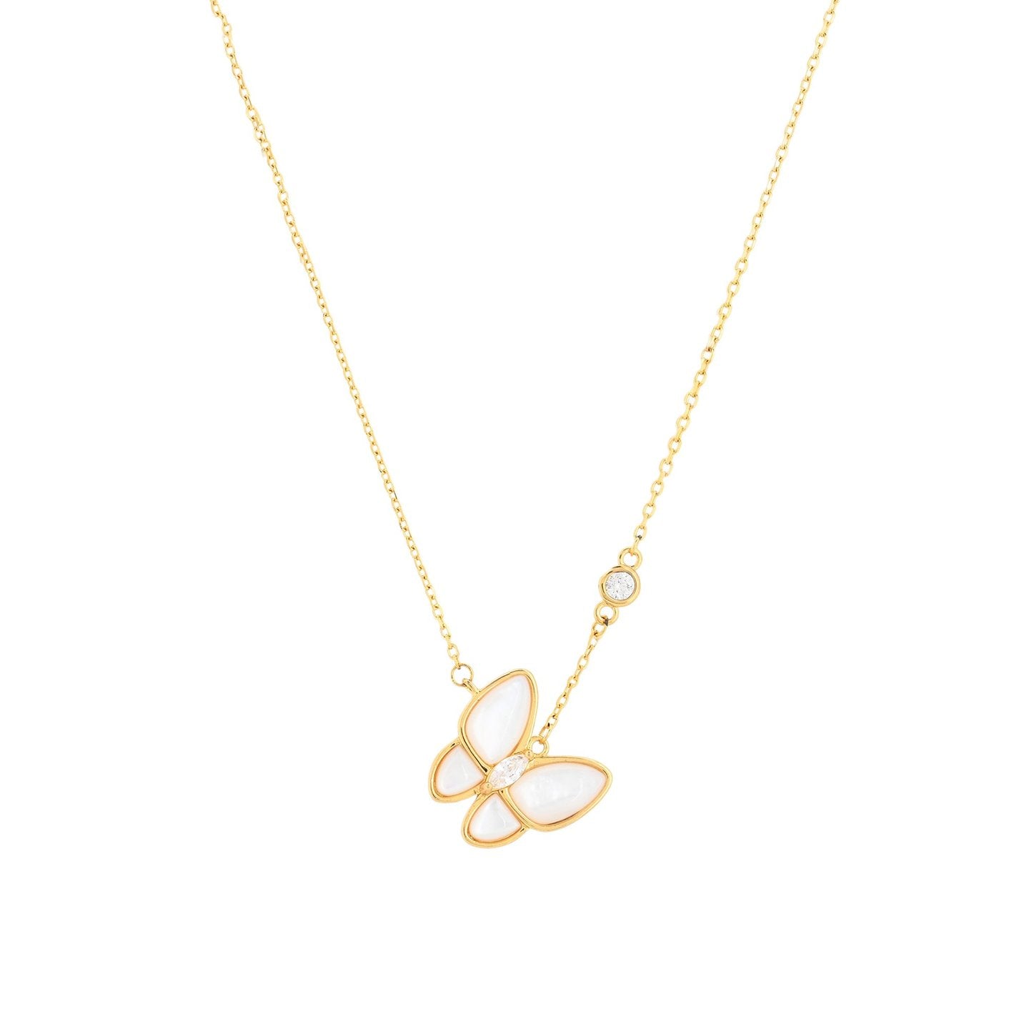 Collier papillon nacre