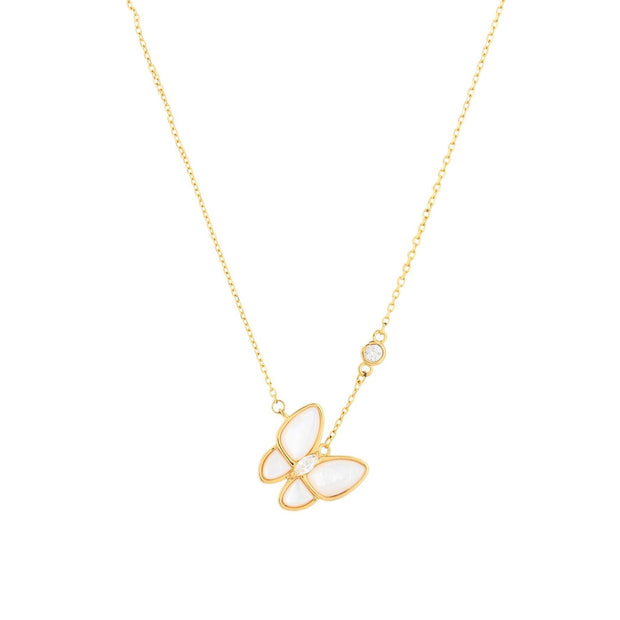 Collier papillon nacre