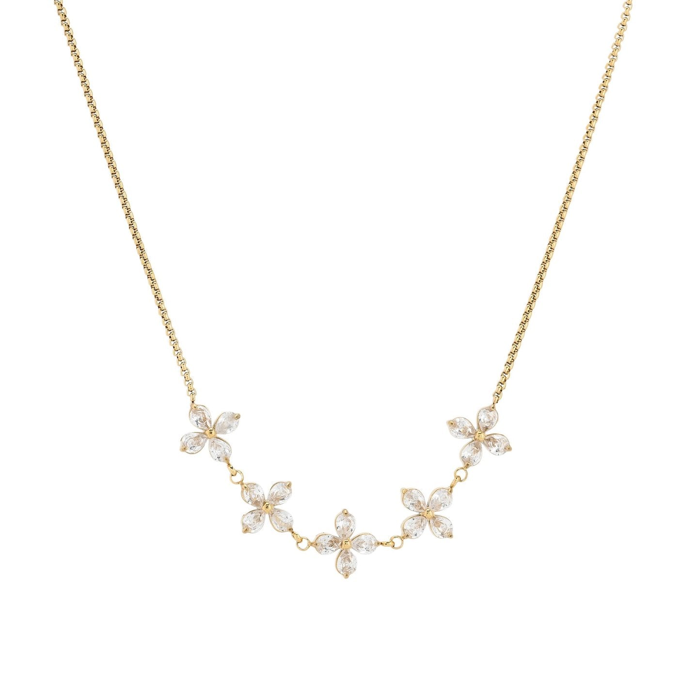 Collier acier avec fleurs