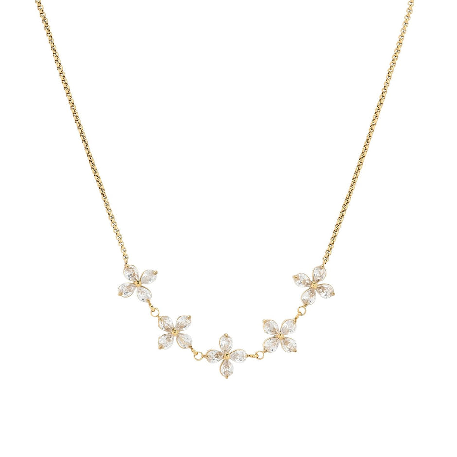 Collier acier avec fleurs