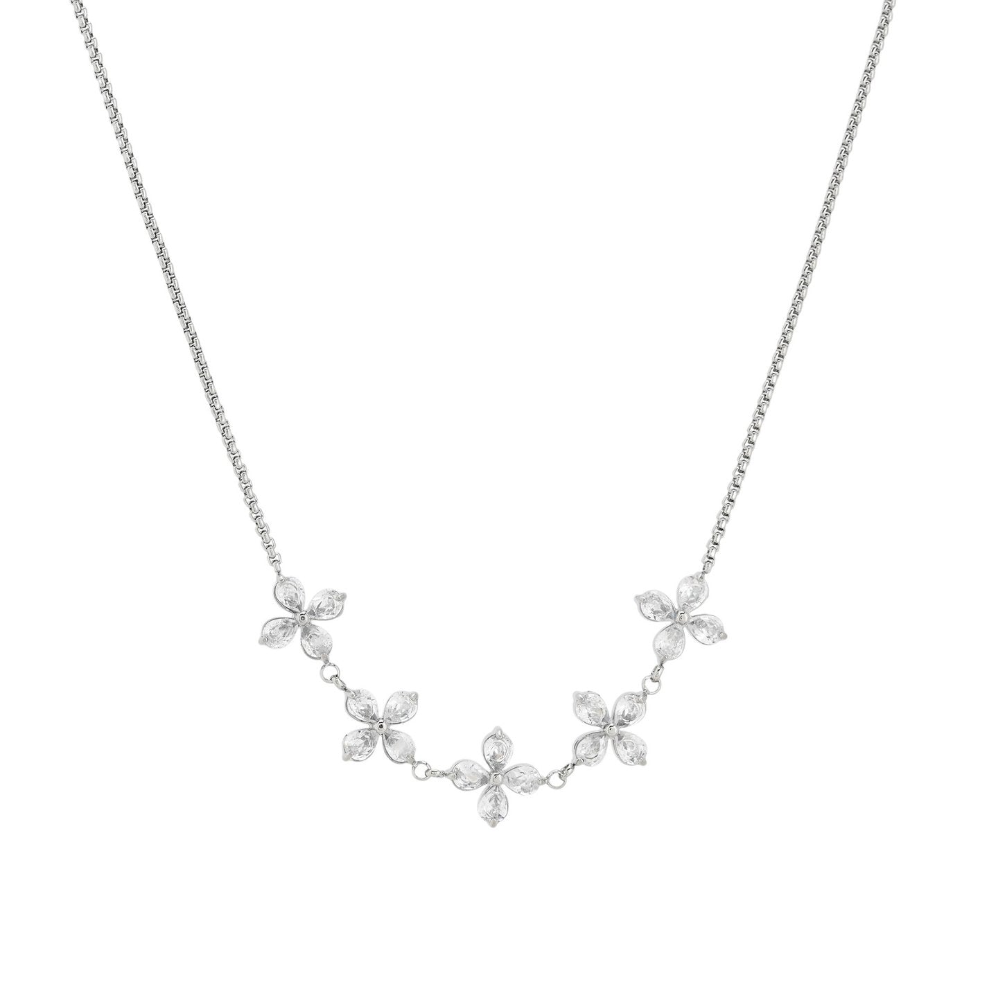 Collier acier avec fleurs