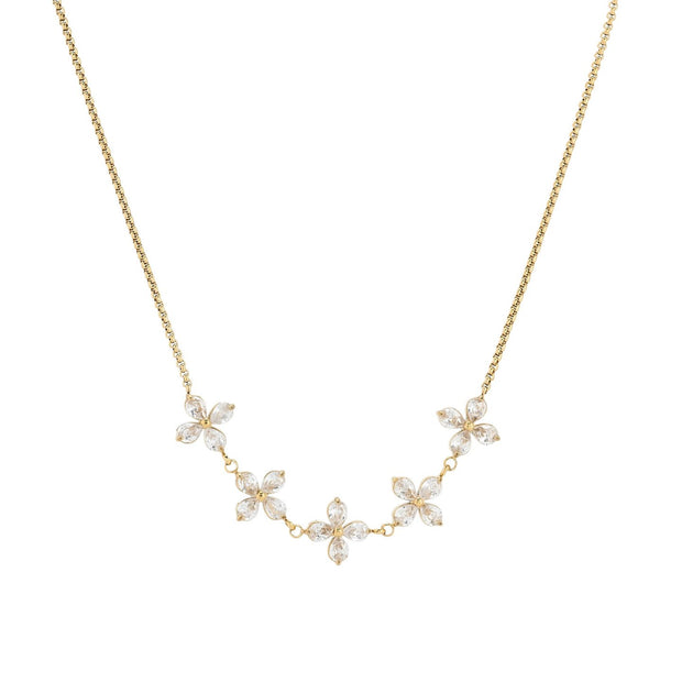 Collier acier avec fleurs