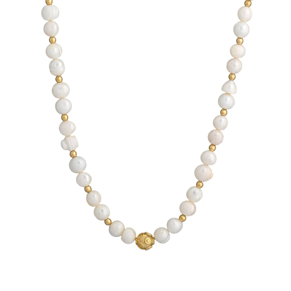 Collier perles en plaqué or bola de viana
