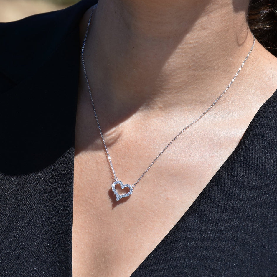 Collier S925 coeur brillants
