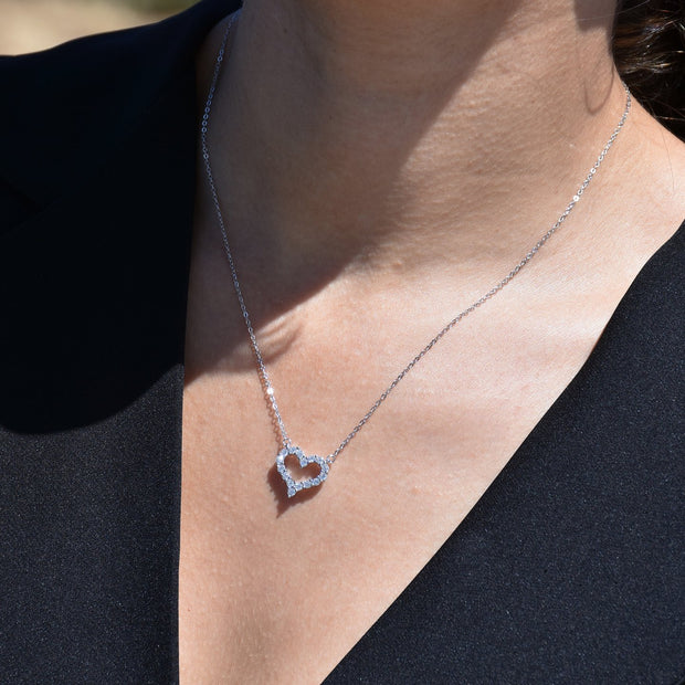 Collier S925 coeur brillants