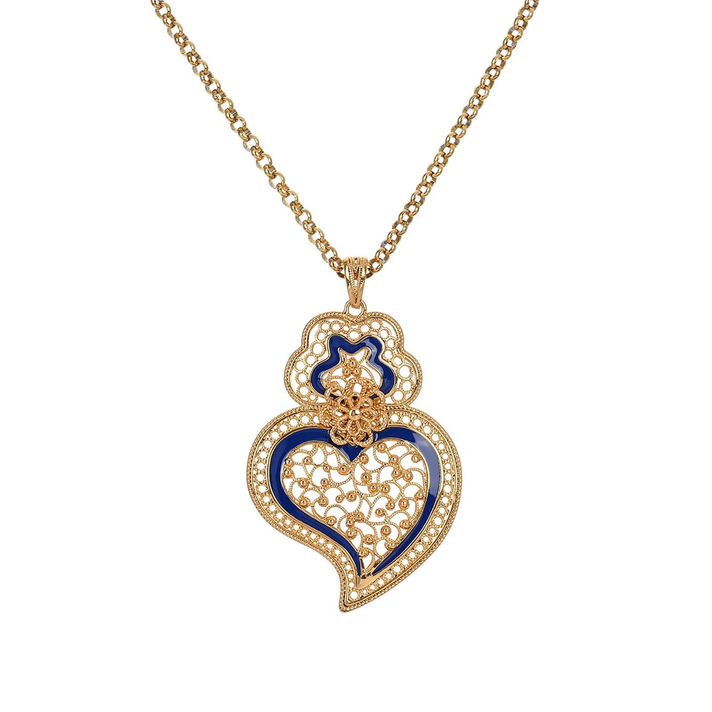 Collier Encantos Portugal cœur bleu