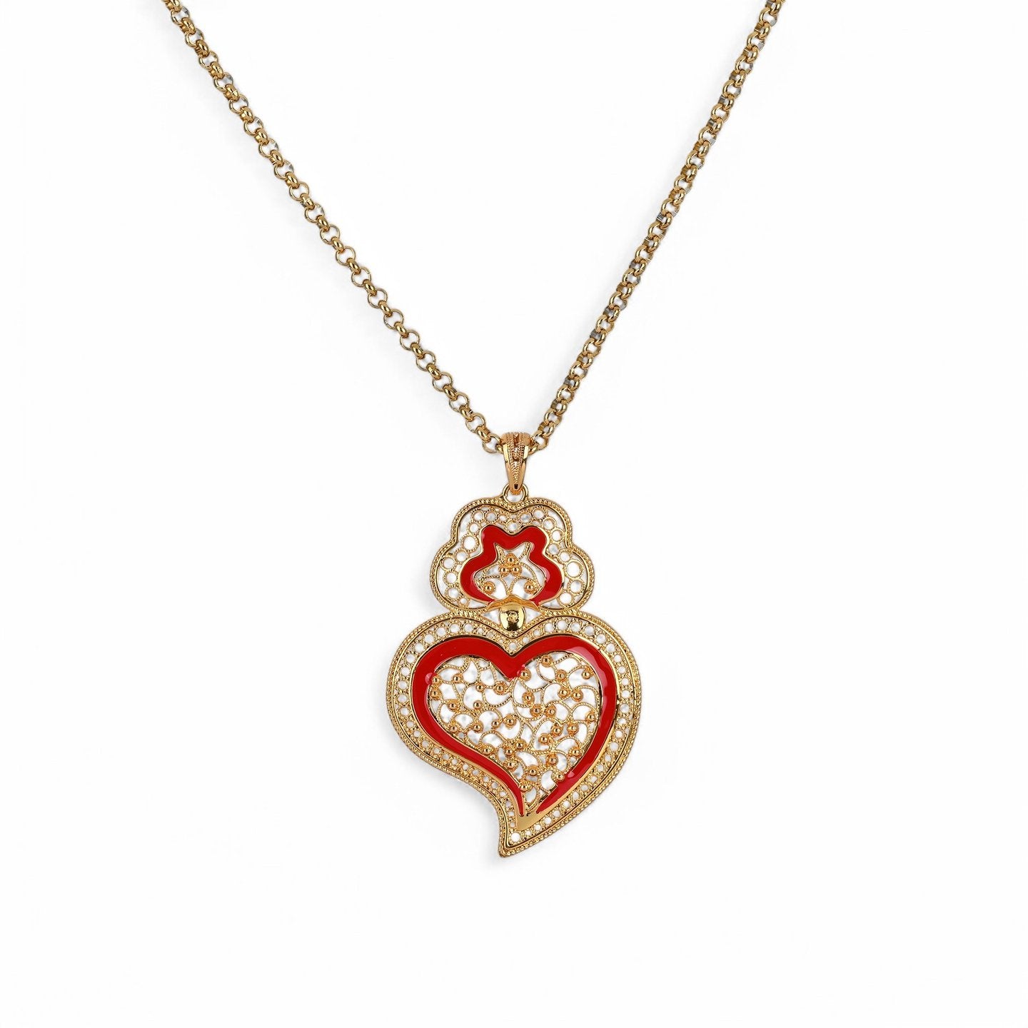 Collier Portugal cœur rouge