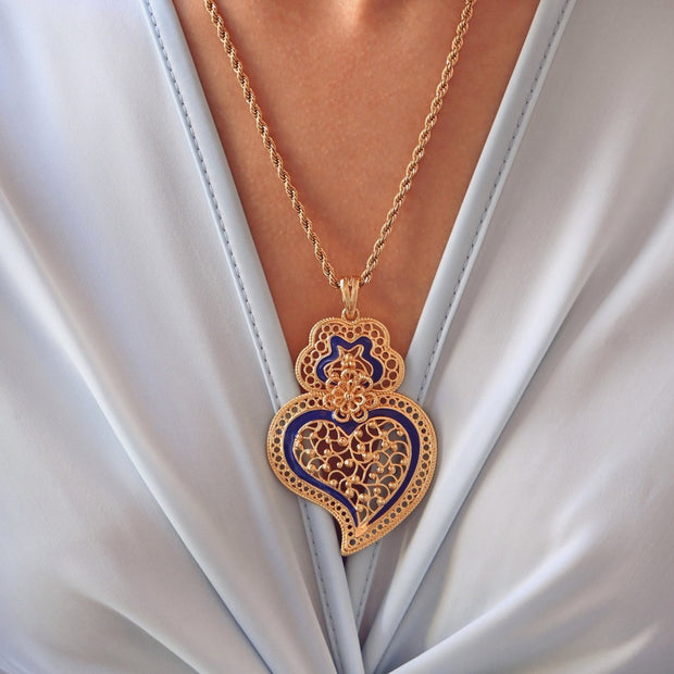 Collier Portugal cœur rouge