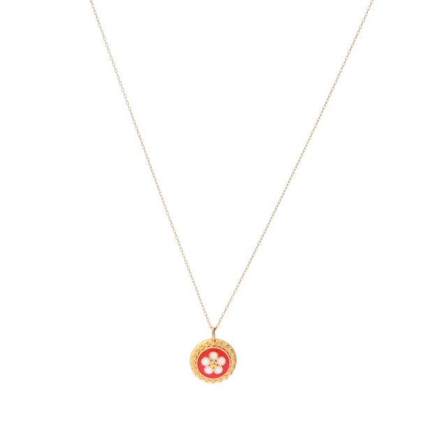 Collier plaqué or fleur traditionnel