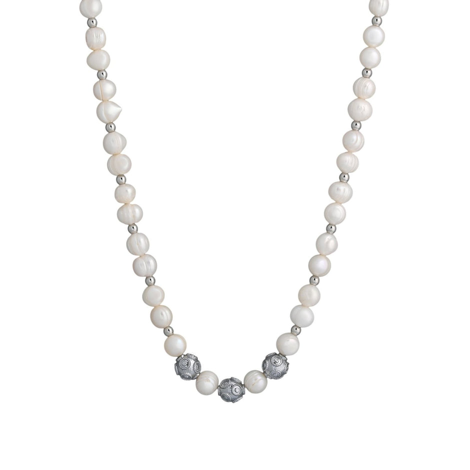 Collier perles en plaqué or bolas de viana
