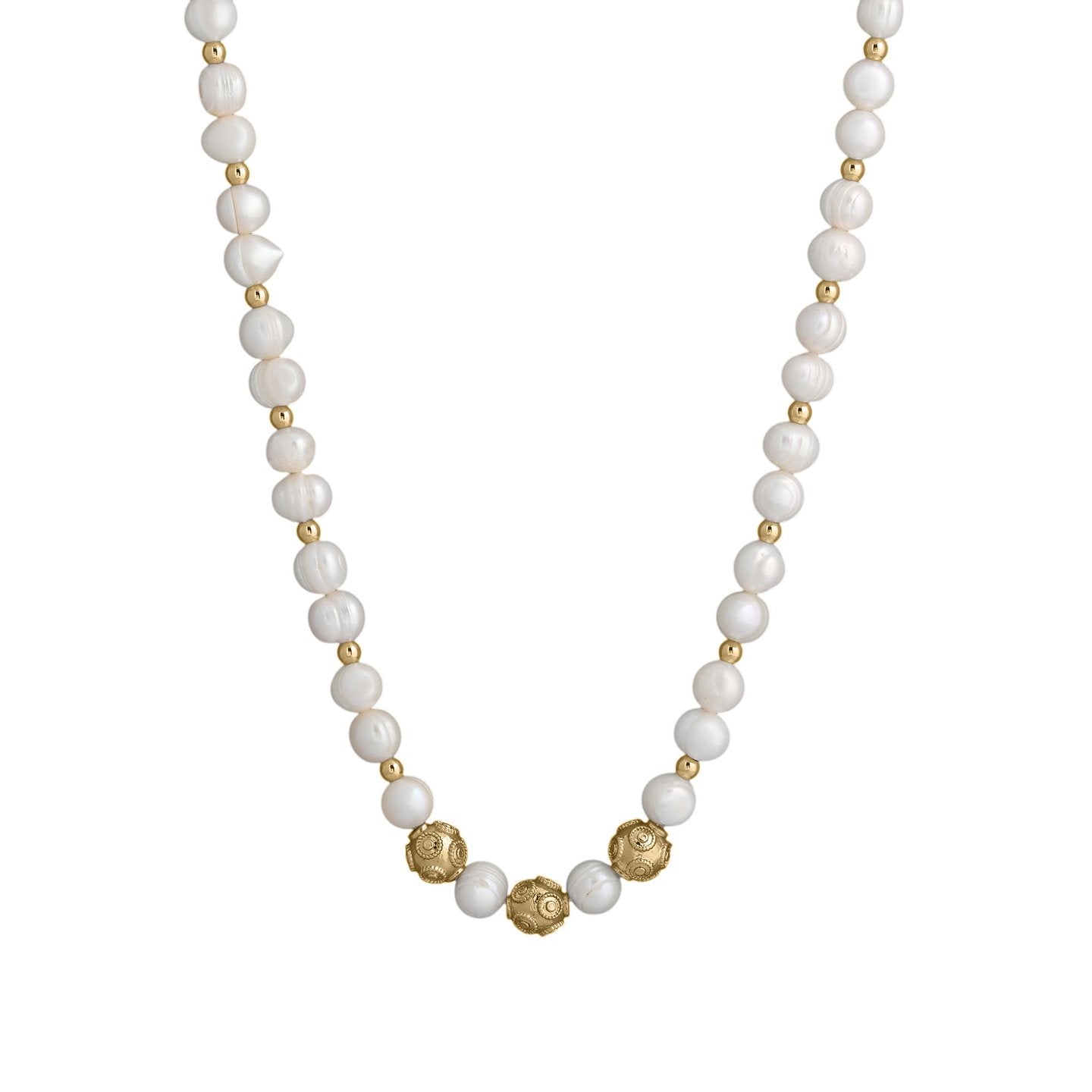 Collier perles en plaqué or bolas de viana