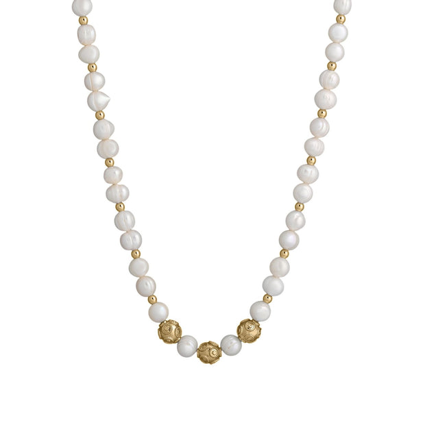 Collier perles en plaqué or bolas de viana