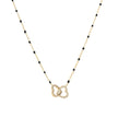Collier d'acier coeurs entrelacé